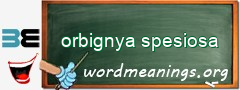 WordMeaning blackboard for orbignya spesiosa